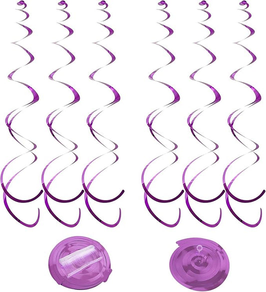 36 Pieces Hanging Swirl Decorations Party Streamer,Ceiling Streamers Ceiling Decorations Hanging for Birthday Party, Wedding, Graduation Party Baby Shower Supply (Purple)