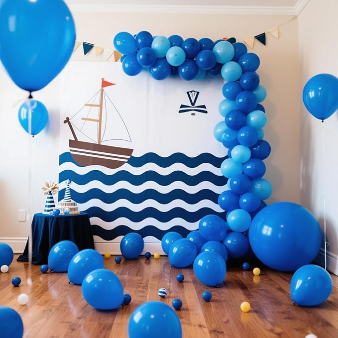 10Pcs Jumbo Royal Blue Balloons - 36 Inch Large Round Birthday Ballons, Big Latex Baloons for Balloon Arch as 4 of July Decorations, Birthday Decorations for Boys, Baseball Party Supplies