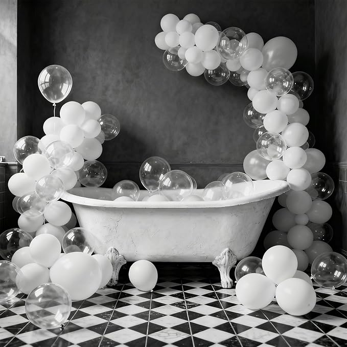 Clear Balloons 100 Pack 12 Inch Latex Transparent Balloons for Baby Shower Christmas Graduation Wedding Anniversary Engagement Bridal Shower Birthday Bubble Party Decorations
