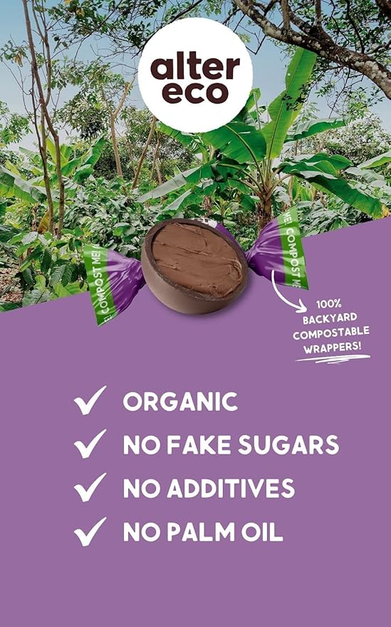 Alter Eco |Classic Dark Chocolate Truffles | Pure Dark Cocoa, Fair Trade, Organic, Non-GMO, Gluten Free | 80 Truffles