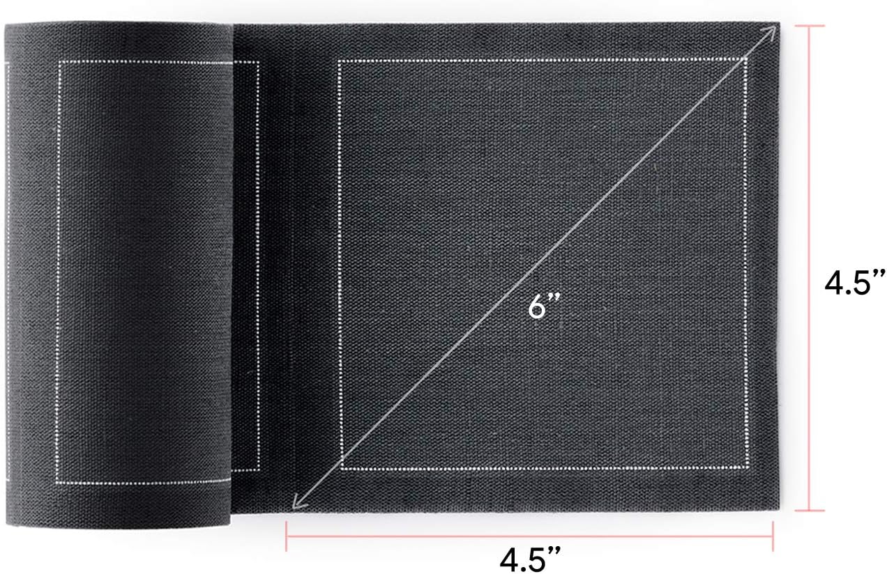 Linen Cocktail Napkin - 4.3 x 4.3 in - 50 units per roll - Intense Grey