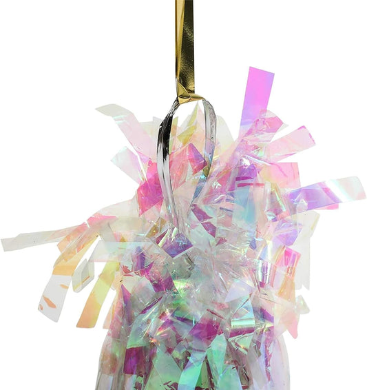 BLUE PANDA Holographic Balloon Weights - 6 oz, 4.5 in, 15 Pack - Iridescent Balloon Table Centerpiece & Anchor Weights for Party Decor