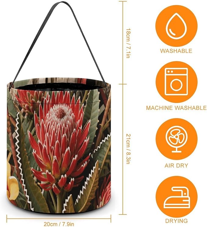 Halloween Candy Bucket - Ethnic Flower Trick Or Treat Candy Bag, Gift Bag for Party Favor Supplies