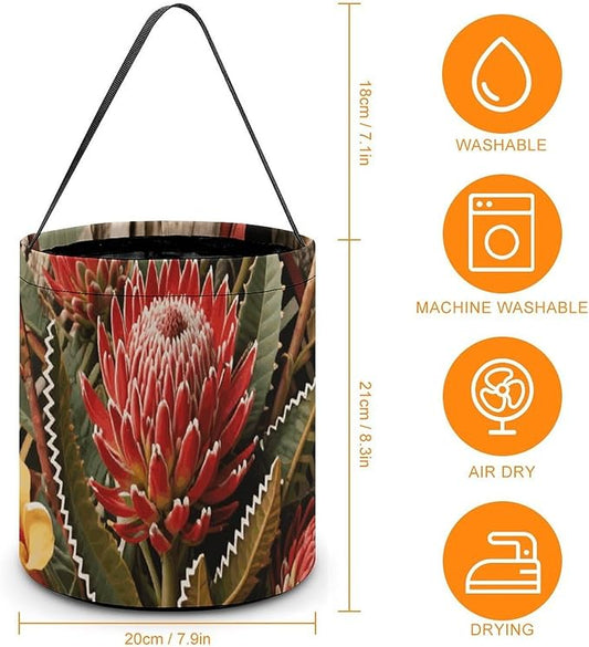Halloween Candy Bucket - Ethnic Flower Trick Or Treat Candy Bag, Gift Bag for Party Favor Supplies