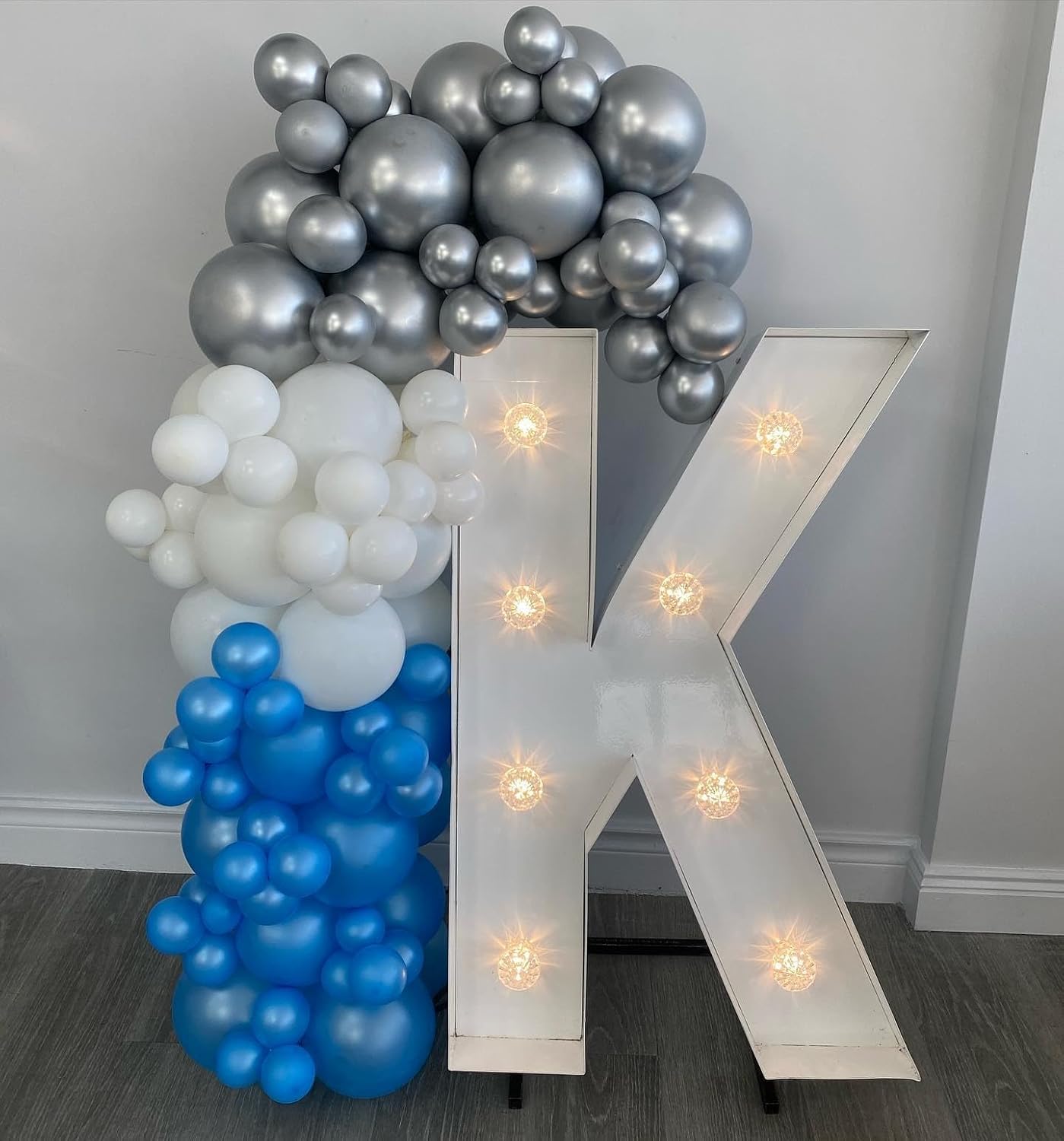 Paready Blue Silver Balloons Set, 60Pcs Metallic Navy Blue Balloons, 12 Inch Confetti Silver Pearl Dark Blue Latex Balloon for Graduations Boys Girls Birthday Baby Shower Party Decorations