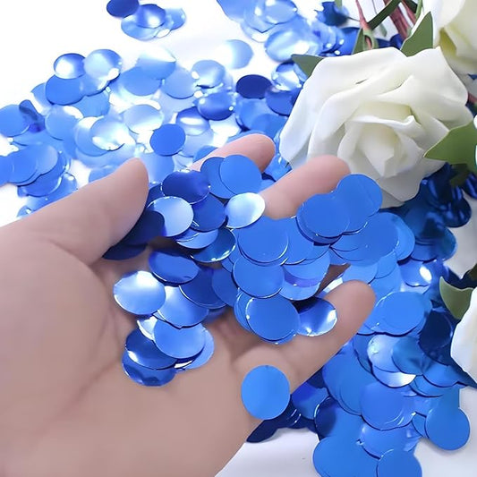 Blue Metallic Foil Confetti 8000 Pcs Shiny Round Table Confetti for Fill Balloon Wedding Graduation Party Decorations,60g of pack