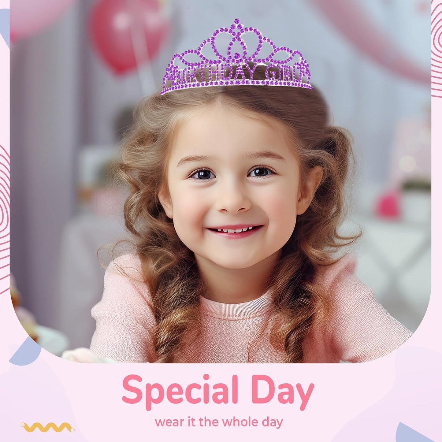 Birtthday Tiara Crown with Sash for Women Birthday Queen Party