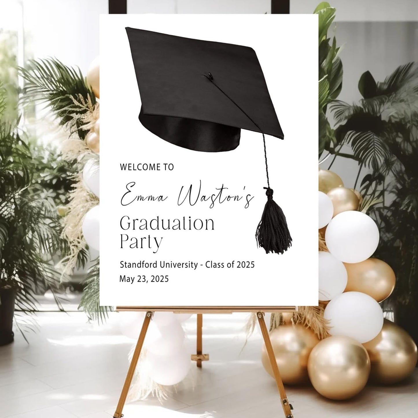 Personalized 2025 Graduation Party Welcome Sign, Minimalist Grads Decor, Class of 2025 Graduation Party Poster, Custom Graduation Party Sign, Congrats Grad Decorations Design 9