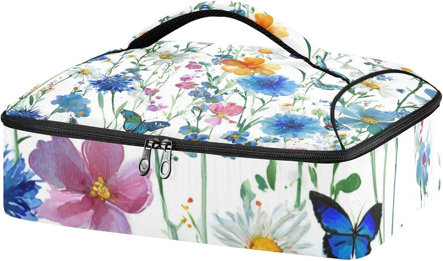 Casserole Carriers for Hot or Cold Food Reusable Casserole Dish Carrier Insulated Thermal Large Capacity Durable Perfect for Party Camping Family Gatherings Yellow Fish