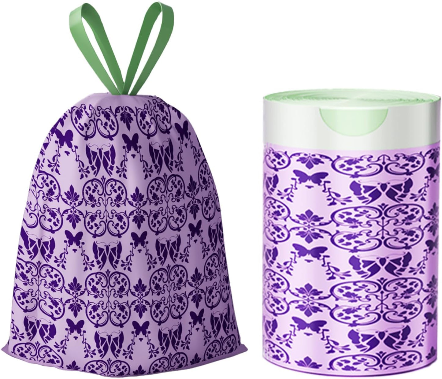 4 Gallon Small Trash Bags Drawstring,4 Gal Trash Can Liners,Small Bathroom Garbage Bags Scented,Tear Resistant Garbage Bags,50 Count Trash-Can-Liners (Lavender)