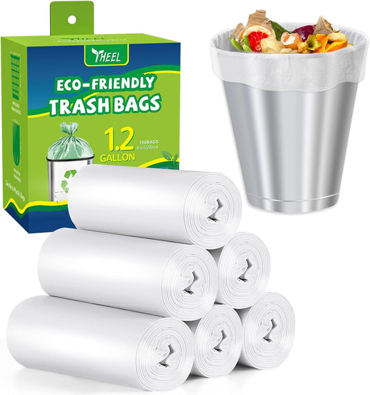 Small Trash Bags 1.2-Gallon: Bathroom Trash Bags Small Garbage Bags Clear Trash Bag for Bathroom Bedroom Office - Mini Trash Liners (Clear, 150 Counts)