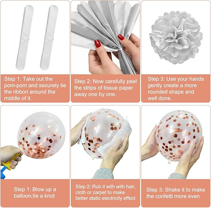 Retirement Party Decorations, Rose Gold Happy Retirement Decorations for Women Happy Banner & Backdrop Hanging Swirls Foil Balloon Retire Sash Paper PomPoms and Honeycomb Centerpieces