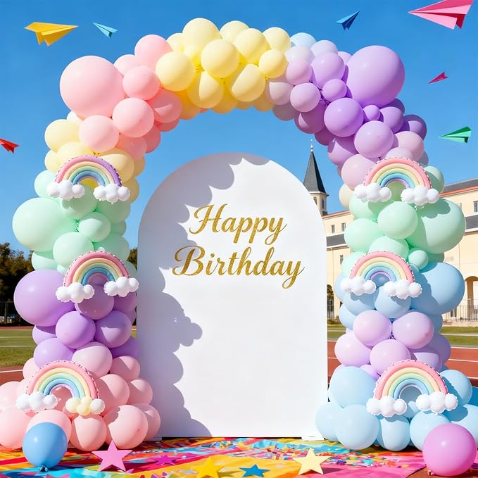 Patimate Pastel Balloons 100 Pack 12 Inch Round Macaron Color Balloons Latex Party Balloons for Birthday Baby Shower Rainbow Bridal Shower Wedding Easter Party Decorations