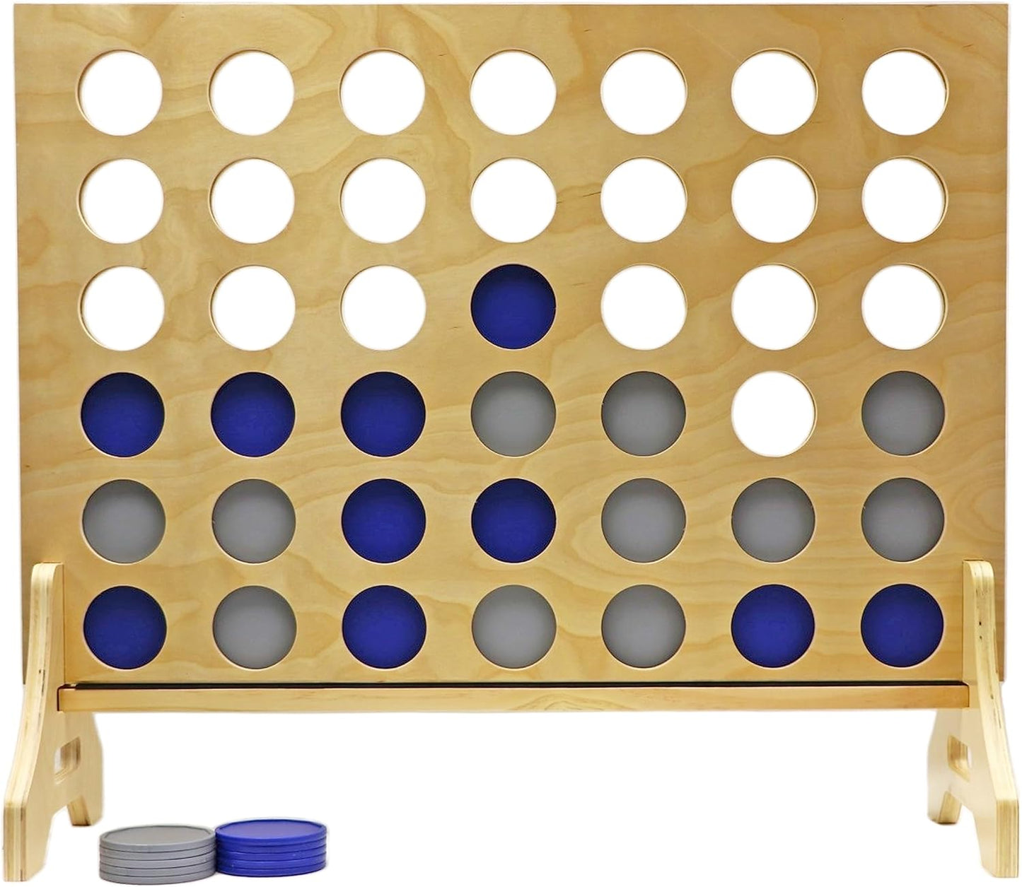 Tailgating Pros Premium Giant Four in a Row with Carrying Case - Jumbo Oversized Outdoor Yard Game - Connect Multiple Pucks in a Row to Win - Many Puck Colors Available!