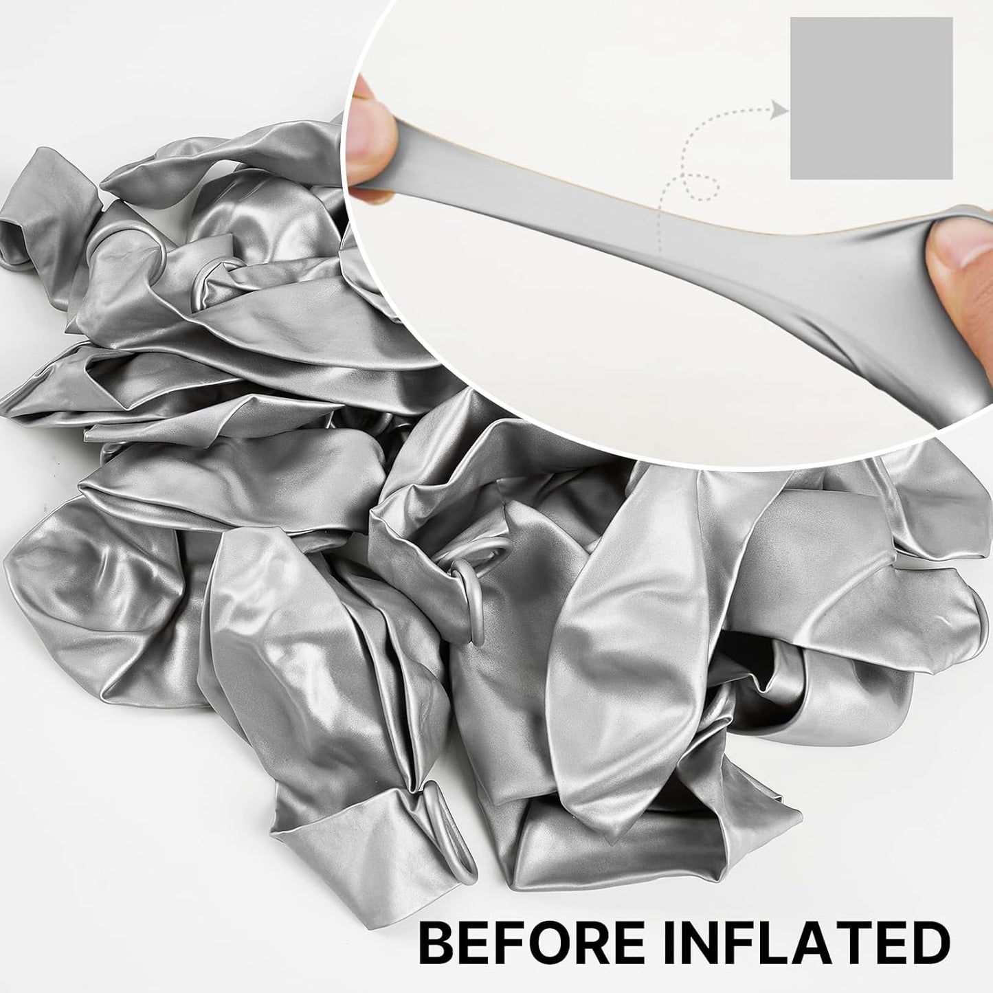 PartyWoo Metallic Silver Balloons 100 pcs 12 Inch Chrome Silver Latex Helium Balloons for Graduation New Year Wedding Baby Shower Gender Reveal Bachelorette Birthday Party Decorations Silver-G102