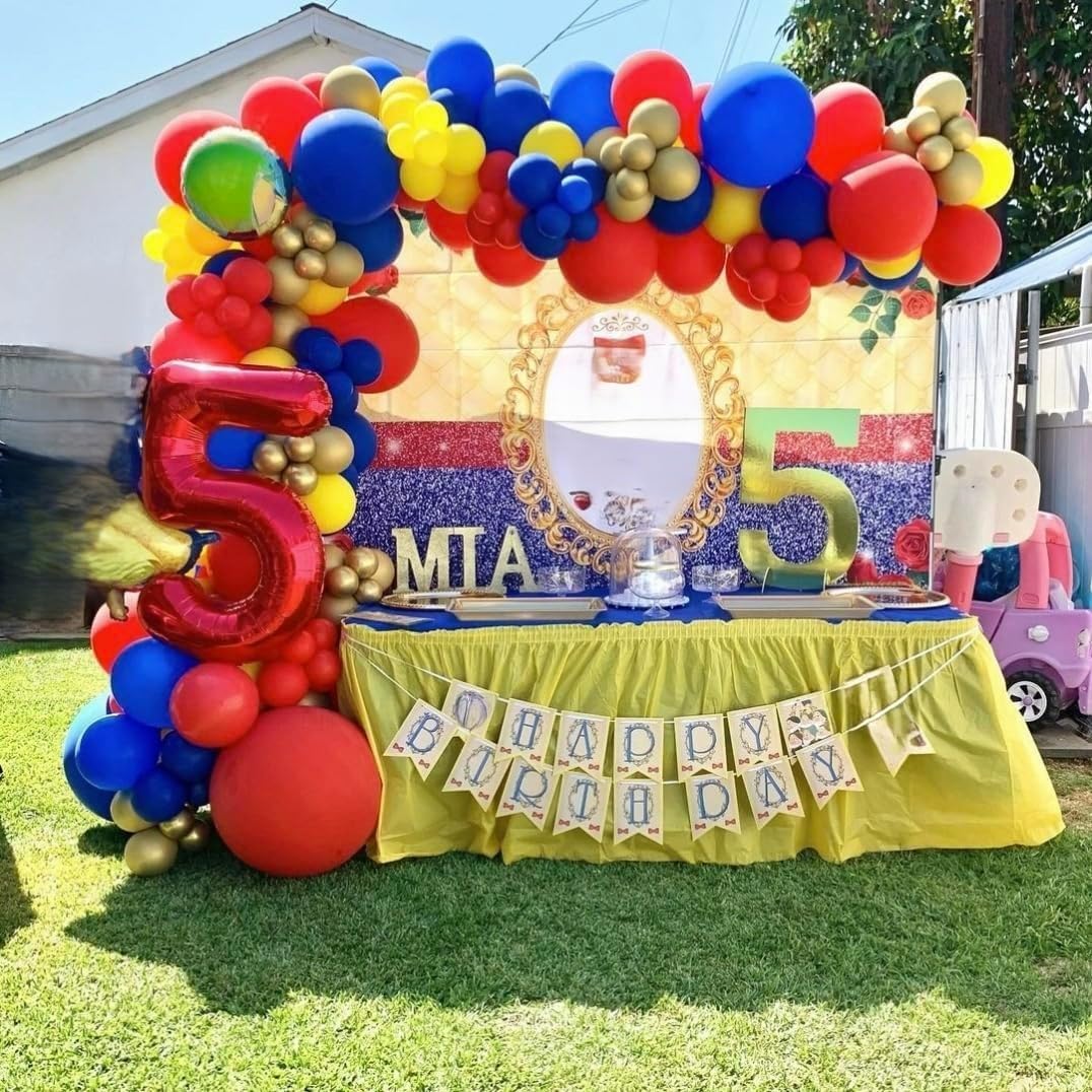 Carnival Circus Balloon Kit, 60PCS 12 Inches Red Yellow Blue Balloons Carnival Helium Balloon with Confetti Latex Balloons for Kids Boys Baby Shower Birthday Party Decoration Supplies