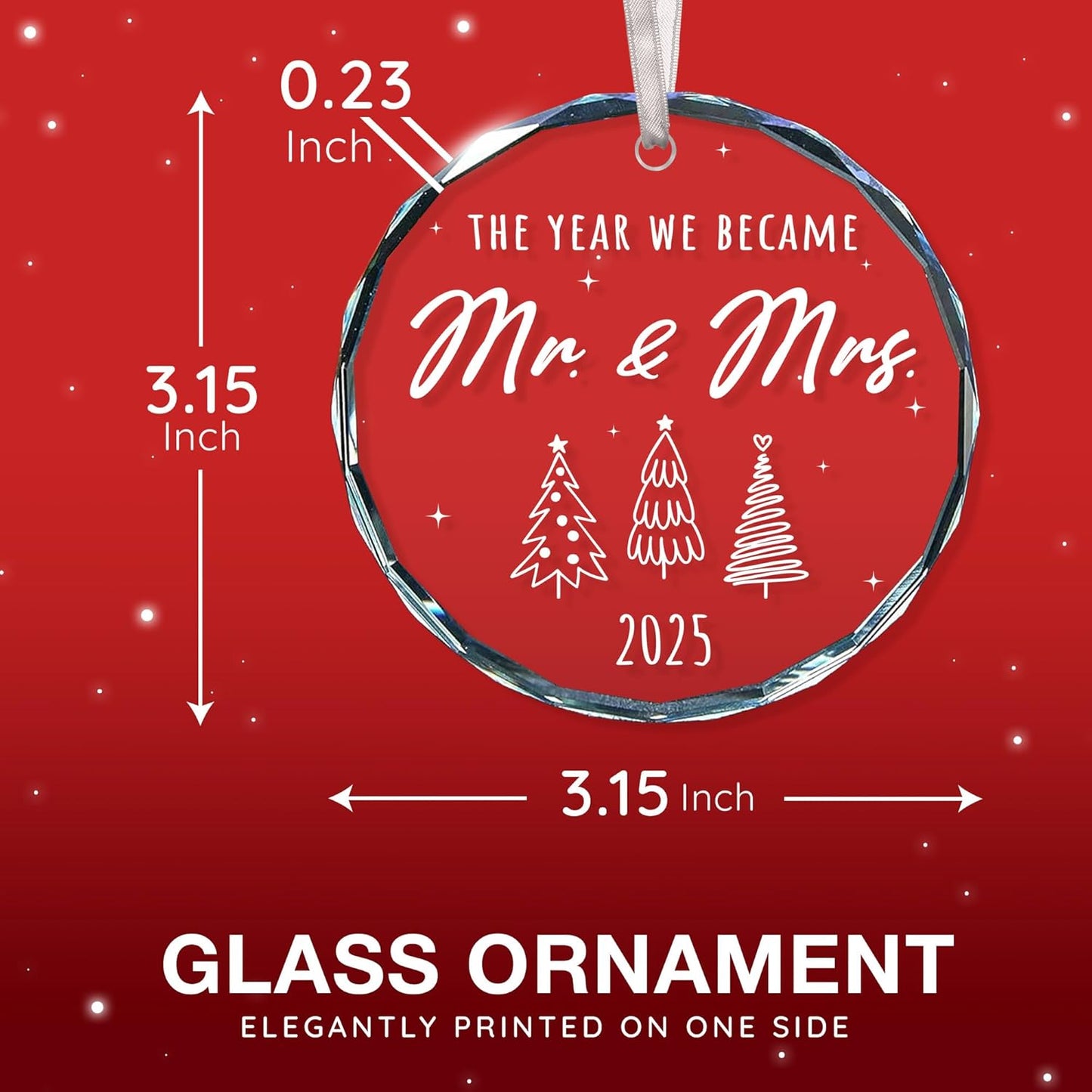 Wedding Gifts for Couples 2025 - Bridal Shower Gift, Wedding Gifts for Newlyweds, Bride Gift Ideas, First Christmas Married Ornament 2025, Ideas Present for Mr and Mrs, Just Married Ornaments