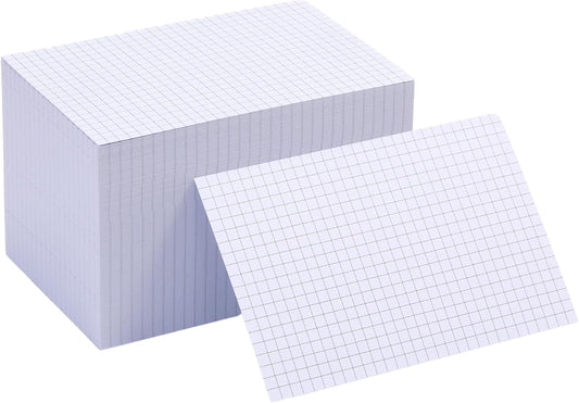 Extra Heavyweight Grid Index Cards 4x6 Inch 92lb Weight Double Sided Graph Ruled Notecards Thick Flash Cards for Note-Taking, Studying, and Organization, Ideal for School, Home and Office - 400 Count