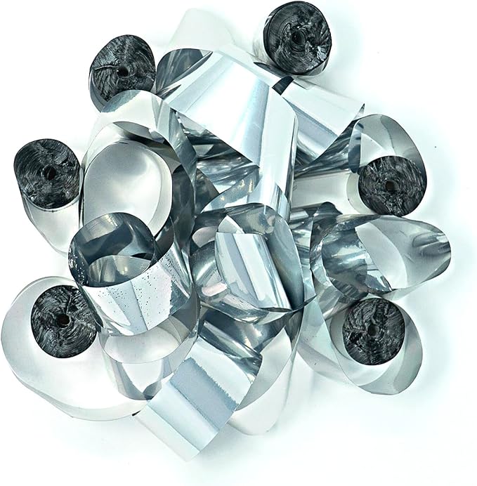 Ultimate Confetti - Silver Metallic Confetti Streamers - 20 Rolls (1" x 30')