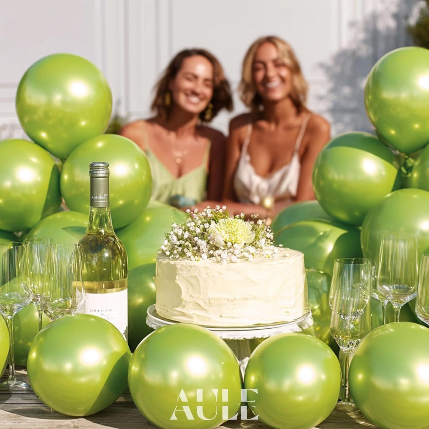 AULE Metallic Lime Green Balloons 5 inch 50 Pcs Neon Green Latex Balloons Chrome Helium Shiny Thicken Balloon Perfect Party Decoration for Wedding Birthday Baby Shower Graduation Christmas Carnival