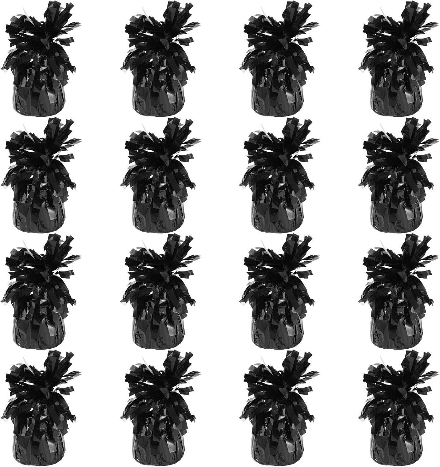 16 Pack Black Balloon Weights Metallic Holder Anchors Balloon Holder Weights for for Birthday 2025 Graduation Party Christmas Wedding Celebration Decoration (Black)