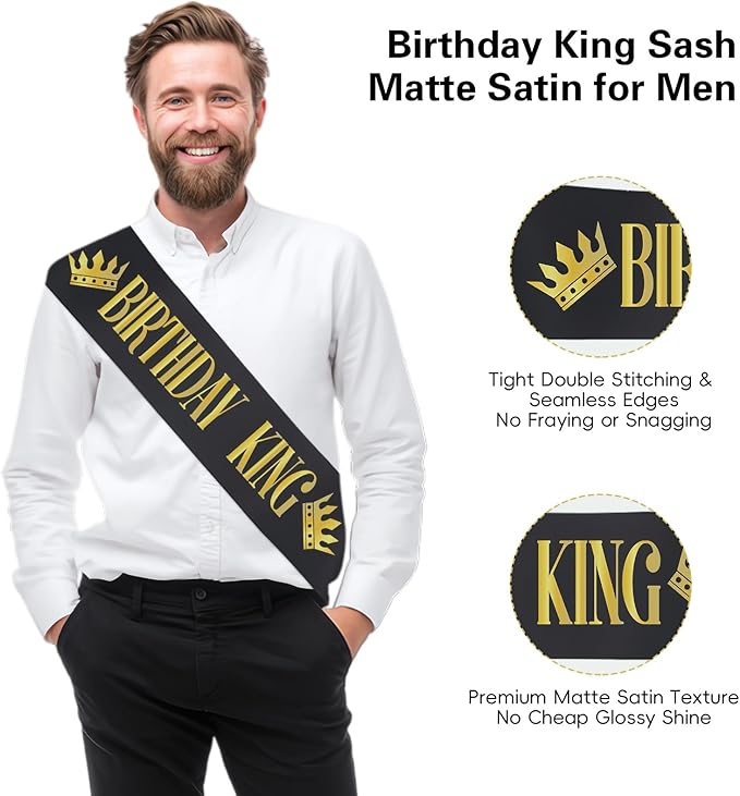 40th Birthday Decorations for Men, Black Gold Back In 1986 Party Supplies Set with Sash, Banner, Backdrop, Balloons & Cake Topper for 40 Year Old Birthday Decorations