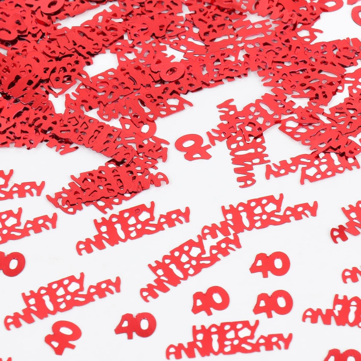 40 Happy Anniversary Confetti Glitter - Red 40th Anniversary Party Table Decorations Happy Anniversary Confetti, Perfect for Table Decorations Party Supplies DIY Craft