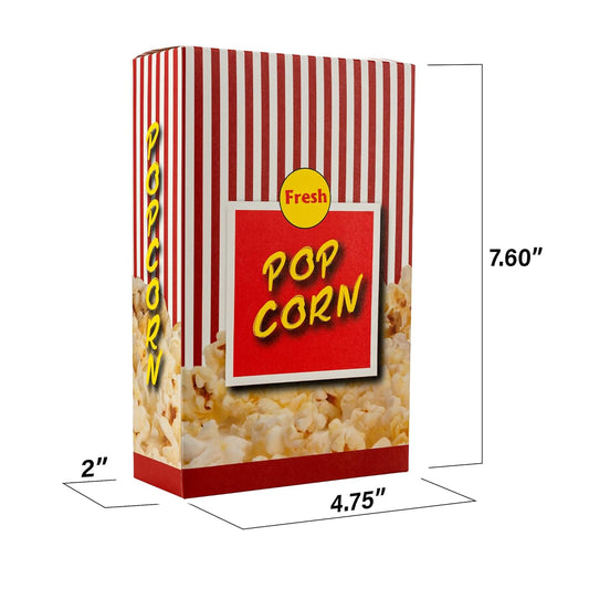 MT Products Popcorn Boxes 1.25 oz. - #3 Popcorn Buckets for Party - Pack of 50