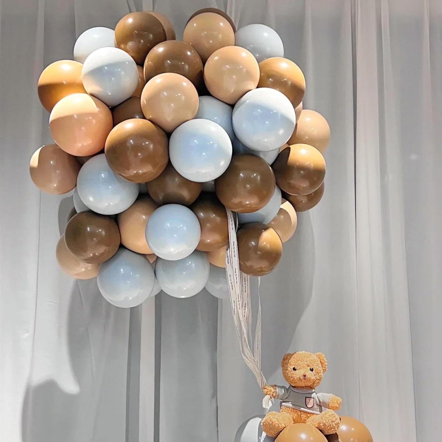 105pcs Khaki Balloons 12inch Party Latex Balloons for Boys Girls Birthday Baby Shower Gender Reveal Wedding Sunflower Party Decorations