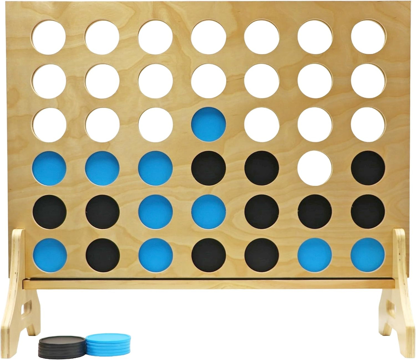Tailgating Pros Premium Giant Four in a Row with Carrying Case - Jumbo Oversized Outdoor Yard Game - Connect Multiple Pucks in a Row to Win - Many Puck Colors Available!