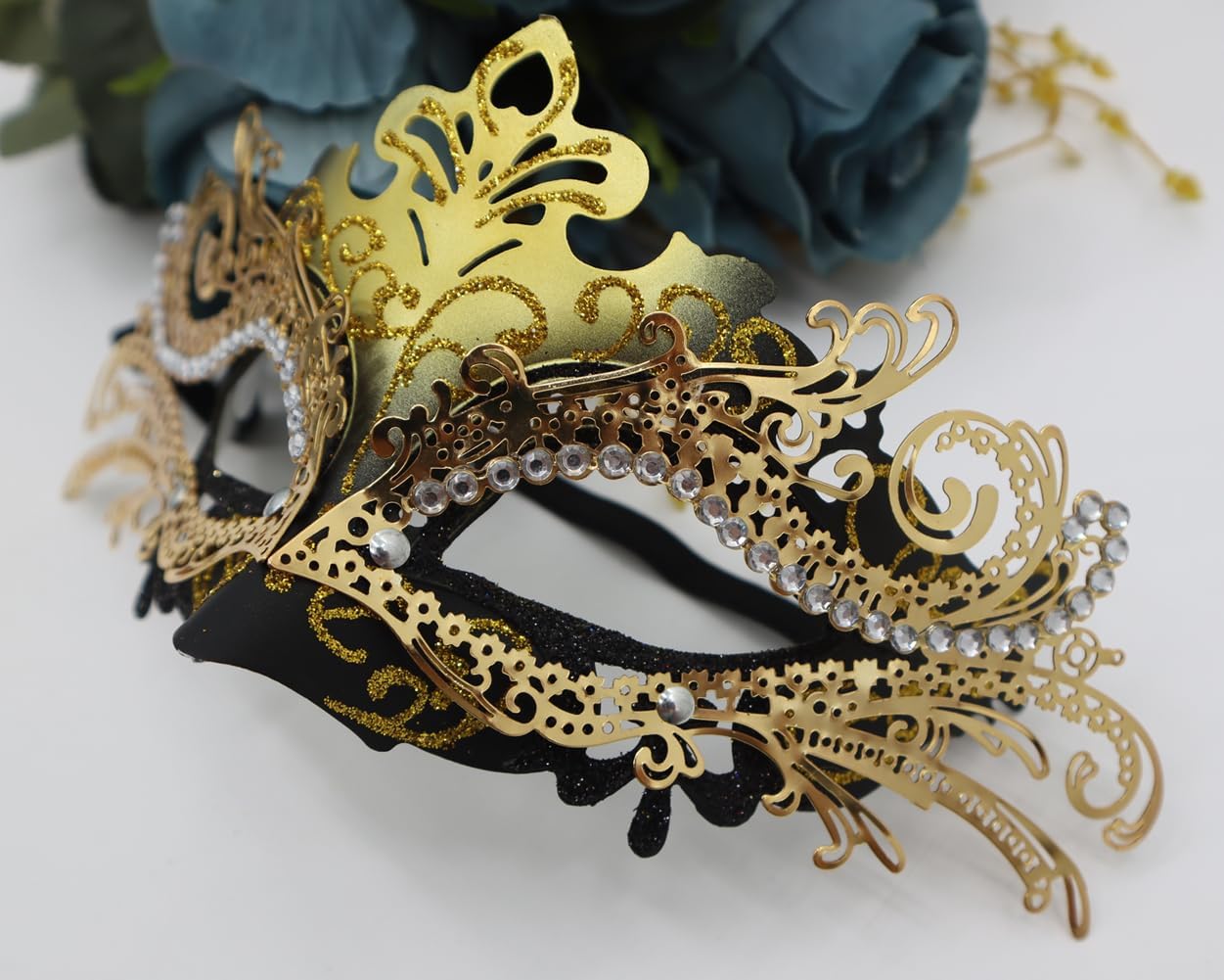 Couple Masquerade Mask Set - Venetian Style Masks for Halloween, Costume Parties and Carnival