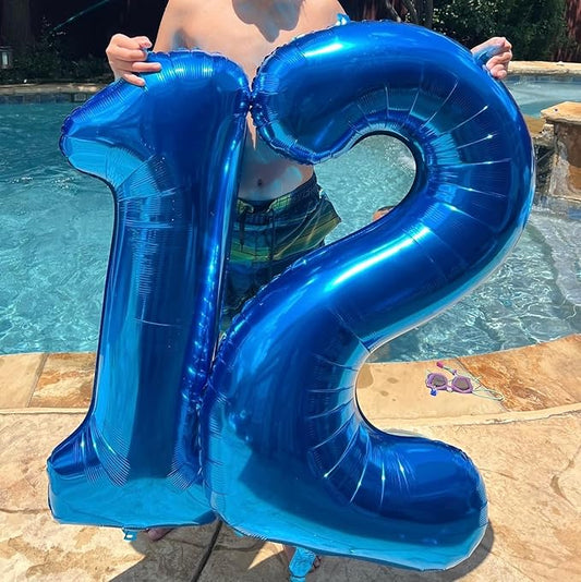 Number Dark Blue Balloon 27, Large Happy 27 Birthday Decoration for Men & Women 2 7 27 72, Foil Number Balloons for Wedding Graduation Celebration Anniversary Supplies