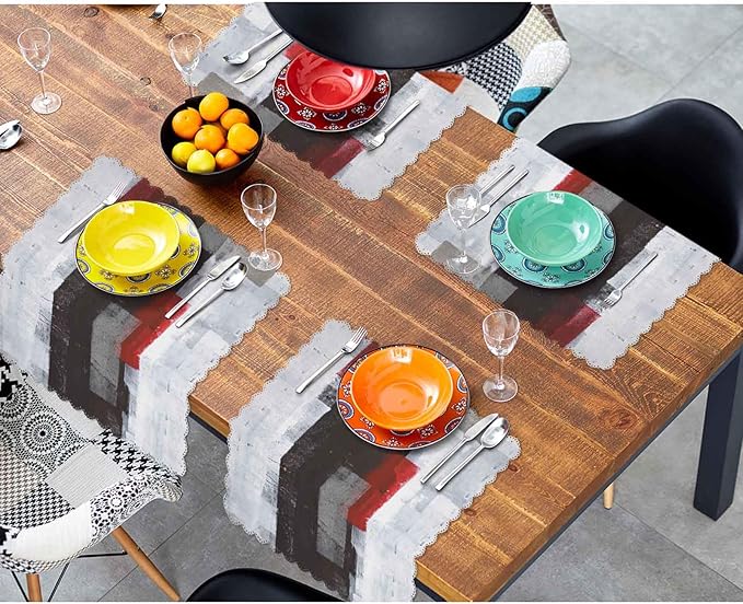 Black White Red Graffiti Cloth Table Napkins Set of 4 Modern Classic Art Polyester Washable Decoration Dinner Napkins for Kitchen 18 x 18 inch