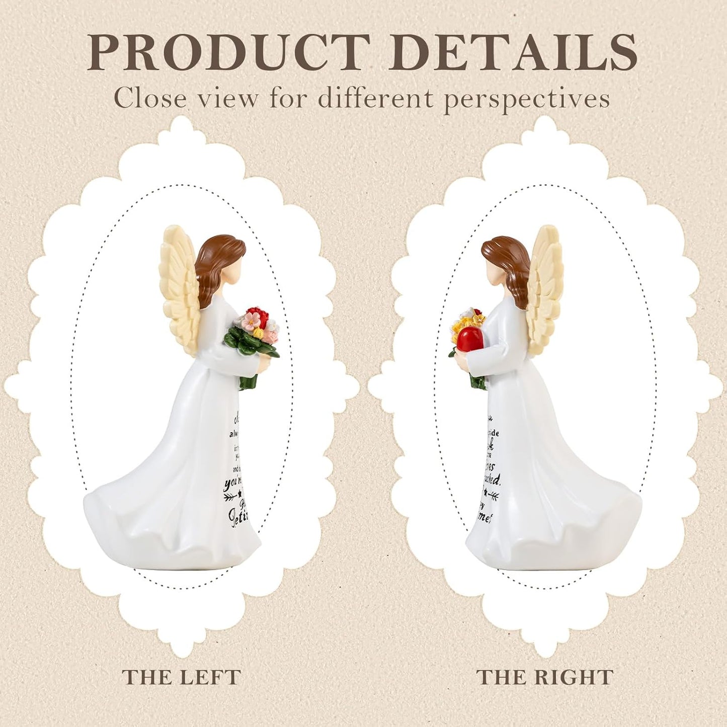 Retirement Gift for Woman, 7.1" Angel Figurine with Happy Retirement Card Home Decor Retired Gifts for Coworker Nurse Teacher Doctor Friend Farewell Going Away Retirement Party Decorations