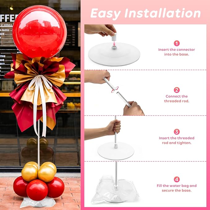 Tamodan Balloon column kit set of 2, 78 Inch Balloon Tower Reusable Metal Spiral Design, Balloon Stands for Floor Weddings, Birthdays, Baby Showers & Graduation Events