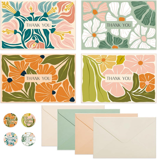 Thank You Cards with Envelopes, 36 Pack Thank You Cards Bulk with Envelopes & Stickers 4x6 Inch Greeting Card for Birthday, Wedding, Baby Shower, Graduation, Bridal Shower, Business
