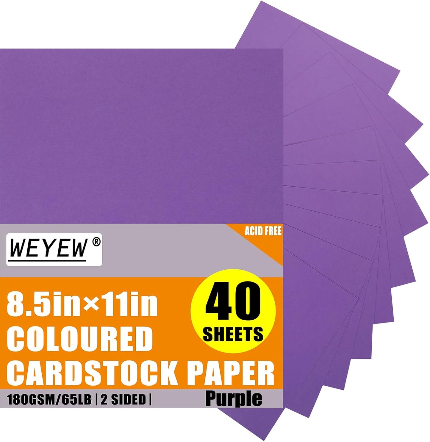 Purple Cardstock 8.5 x 11 Thick Paper, 40 Sheets 65 LB/180 GSM, Cardstock Printer Paper for Invitations, Menus, Wedding, DIY Cards, Kids School Supplies