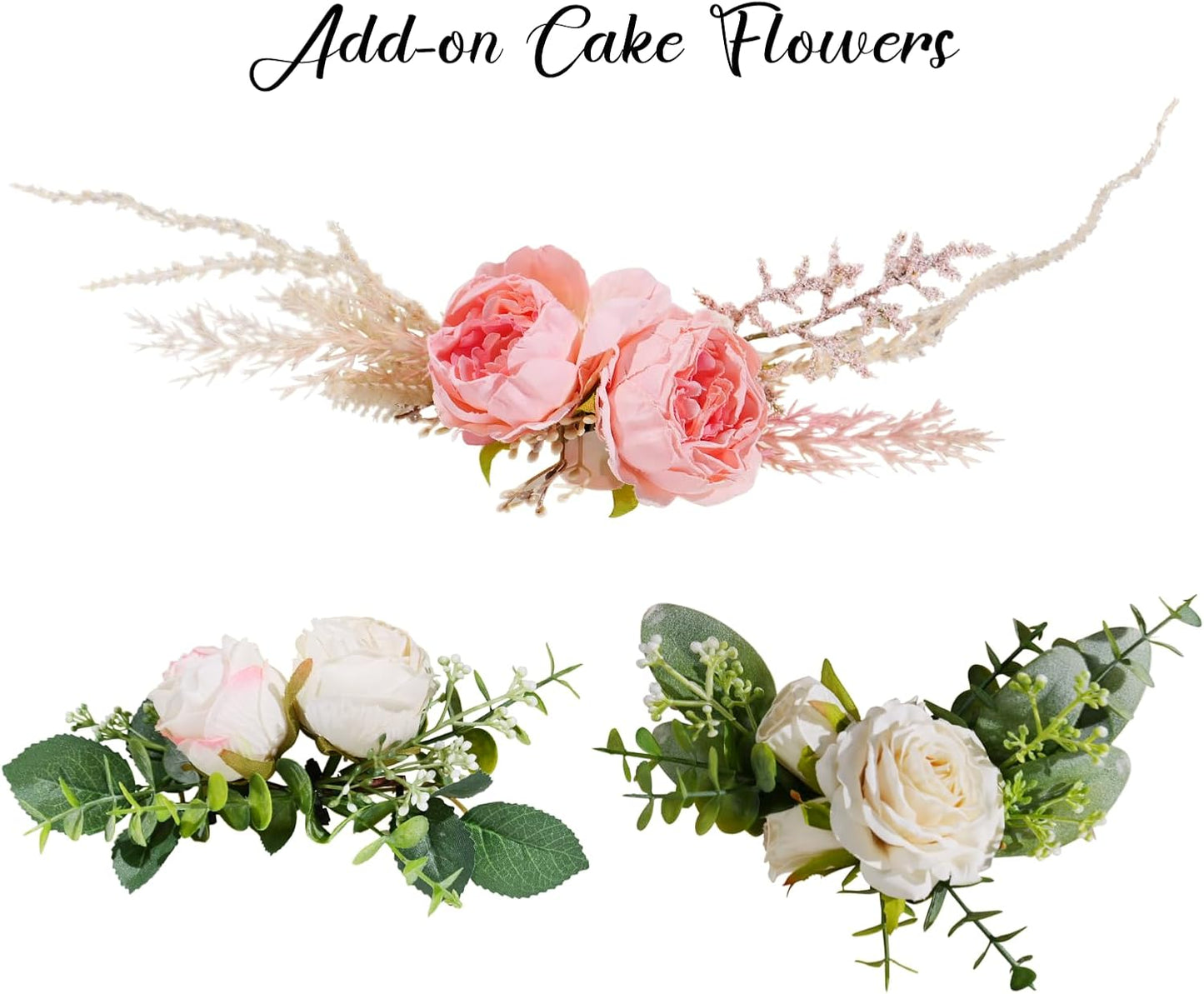Personalized Wedding Cake Topper in Acrylic Custom Initials & Date Wedding Cake Decoration Printed with Flowers & Green Leaves