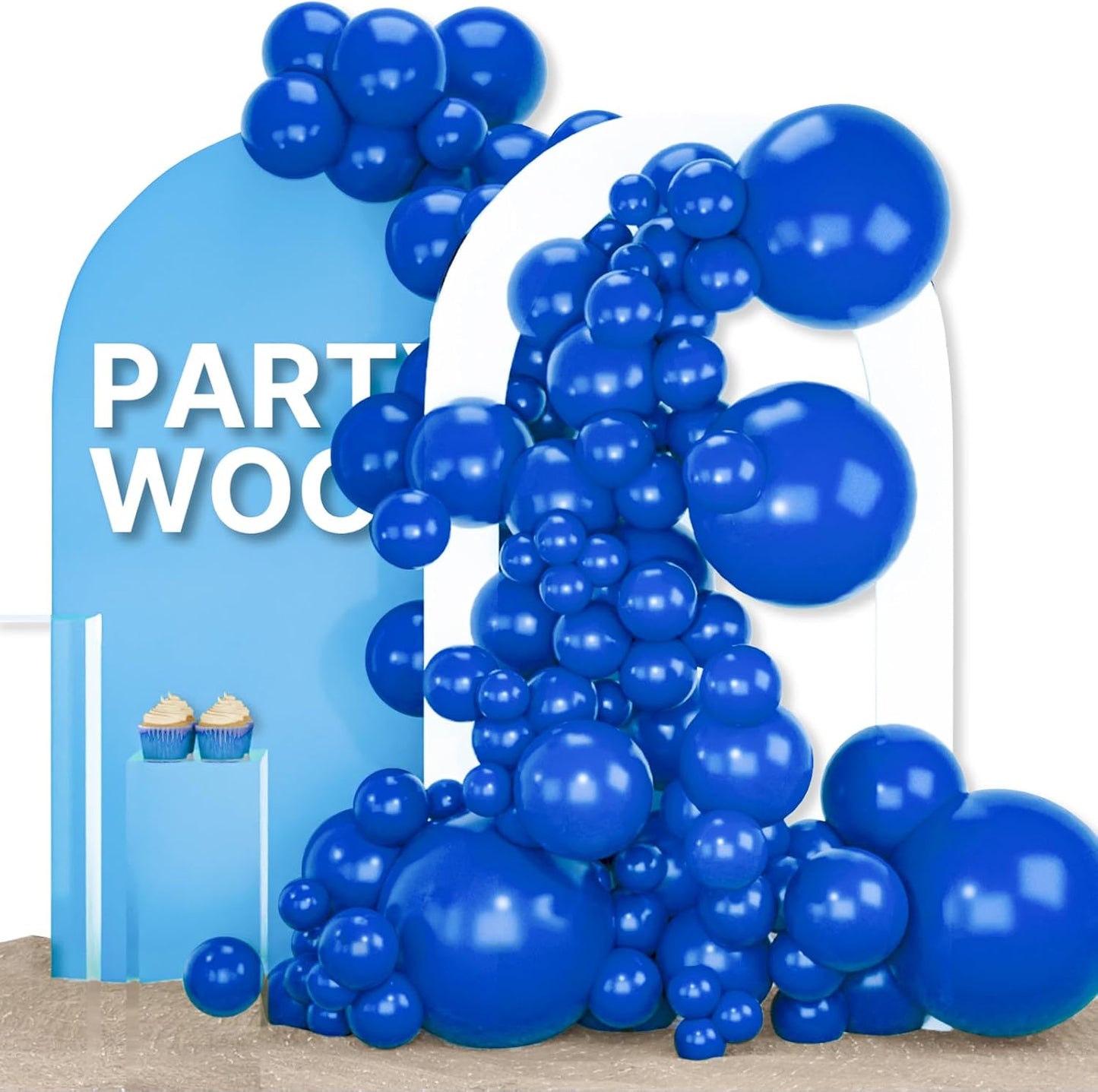 PartyWoo Royal Blue Balloons 155 pcs Blue Balloons Different Sizes Pack of 18 12 10 5 Inch Dark Blue Balloon Arch Kit Balloon Garland for Birthday Graduation Baby Shower Party Decorations Blue-Y59