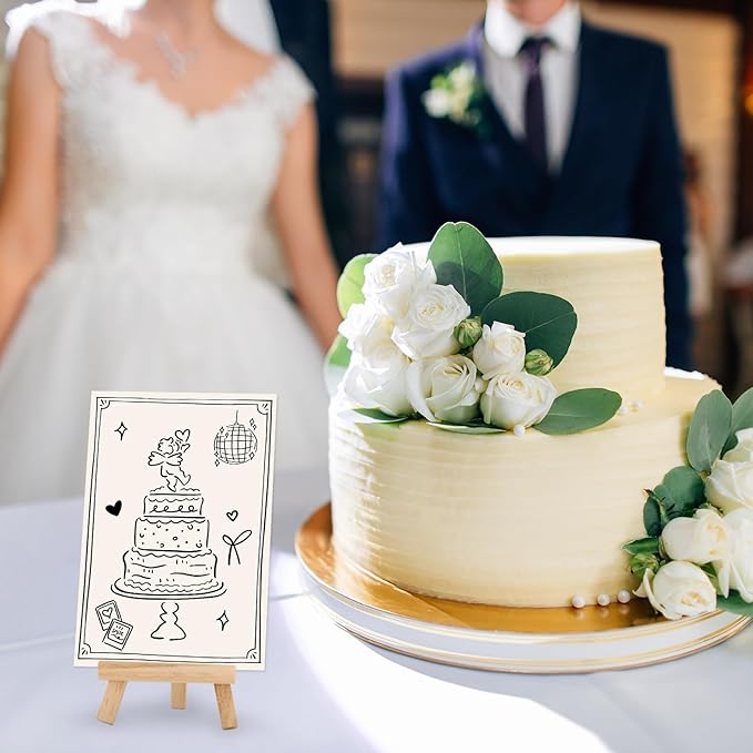 Whaline 30 Pack Wedding RSVP Cards Black Cupid Wedding Bride Groom Cake Car Champagne Respond Card with Mailing Side for Bridal Shower, 4 x 6 Inch