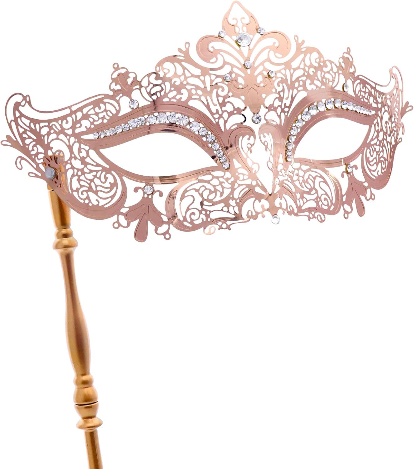 Coddsmz Masquerade Mask with Stick Venetian Mask Mardi Gras Decorations for Womens Halloween Costume Mask