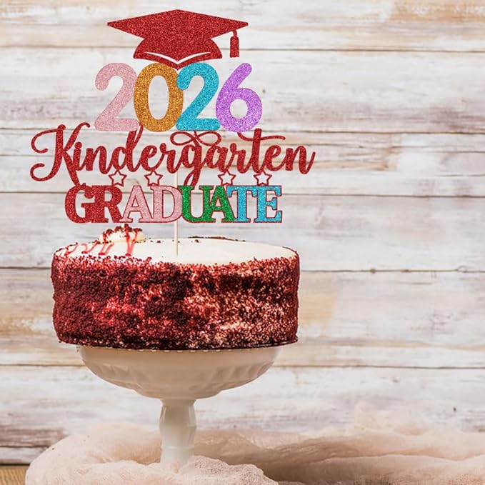Kindergarten Grad Cake Topper,2026 Graduation Cake Topper,Peace Out Kindergarten Next Stop 1st Grade cake Decorations,2026Kindergarten Graduation Party Decorations Supplies