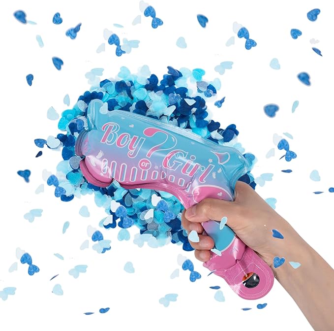 Gender Reveal Confetti 10pcs Ideas Balloon Boy or Girl Revelacion De Sexo Baby Party Decorations He or She (Blue)