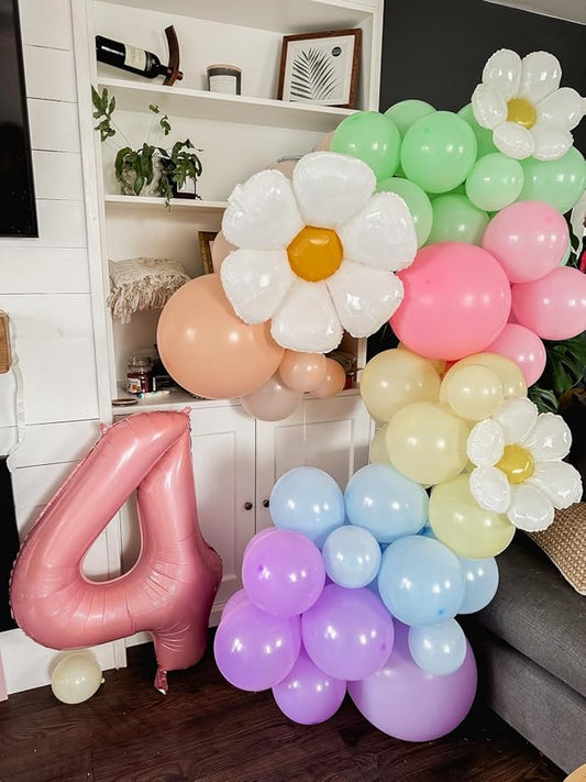 40 Inch Large Numbers Balloon, 4 Pastel Pink Ballon for 4th 14 40 44 Birthday Party, Balloon 4 Number for Graduations Wedding Supplies