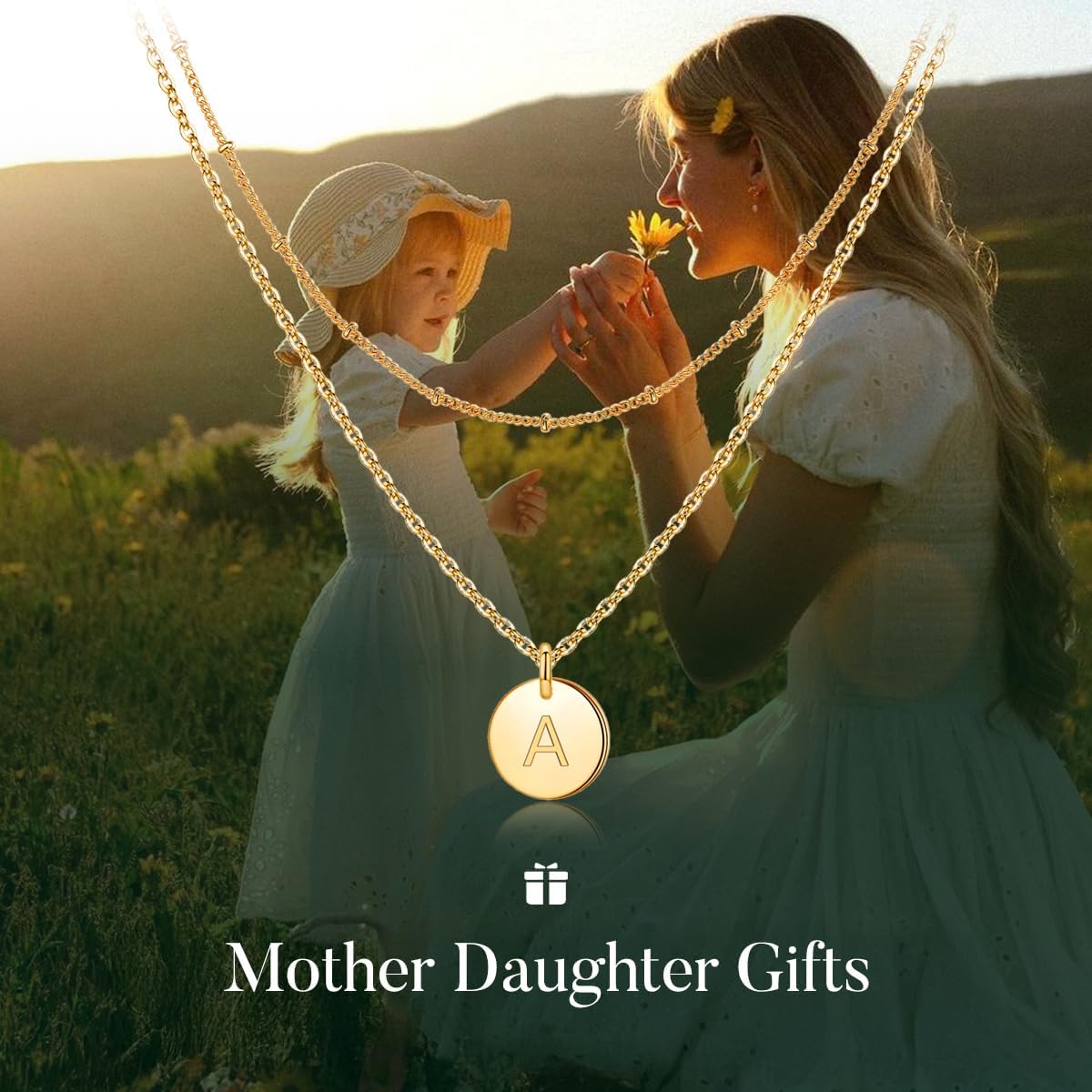 IEFWELL Stocking Stuffer for Teen Girls - Necklaces for Women Girls, 14K Gold-Plated Double Side Engraved Hammered Coin Necklaces, Layered Necklace Jewelry Pendant Gifts for Teen Girls Kids