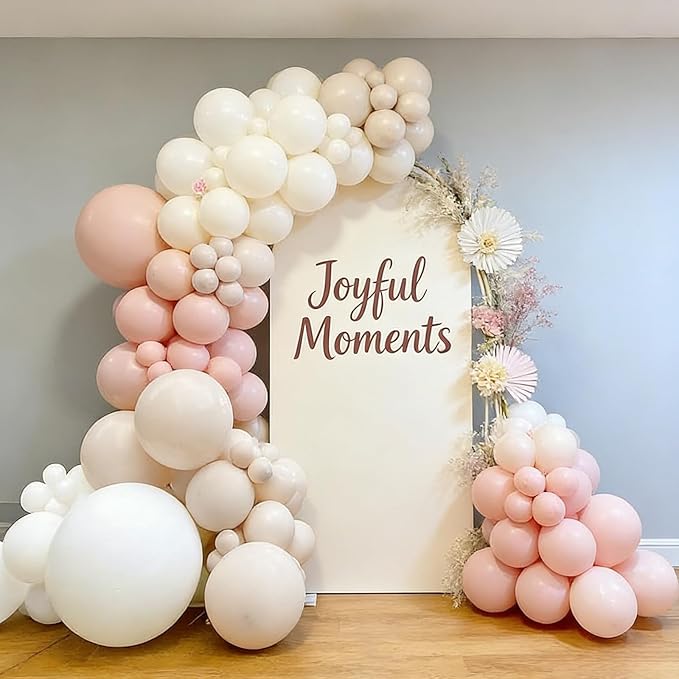 99pcs White Sand Balloons, Different Sizes Cream Balloons 18/12/10/5 Inch Ivory Beige Neutral Balloon Arch Kit for Wedding Baby Bridal Shower Engagement Birthday Party Decorations