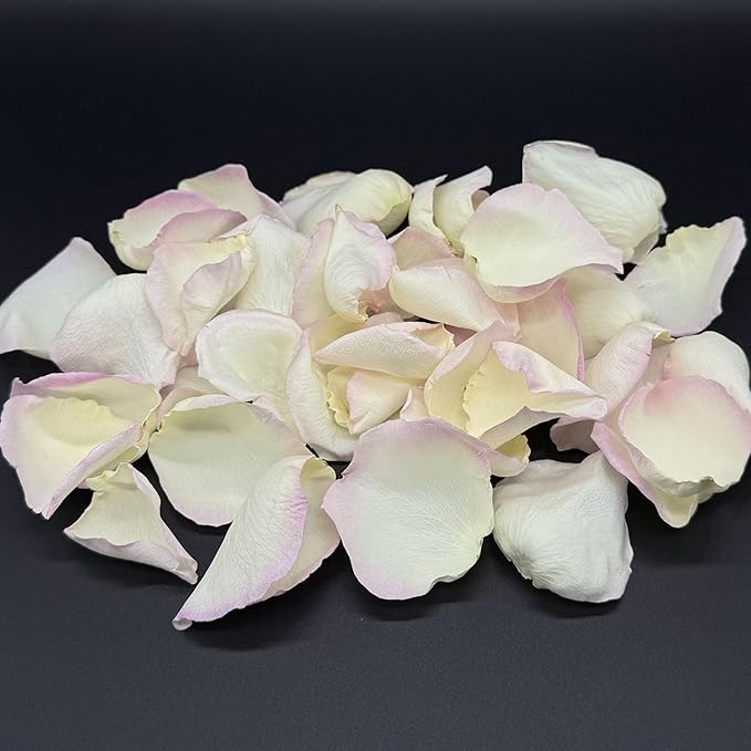 Rose Petals for Wedding Decoration, Bridal Toss, and Aisles, 10 cups, Freeze Dried, Use within 1 month (Whisper)