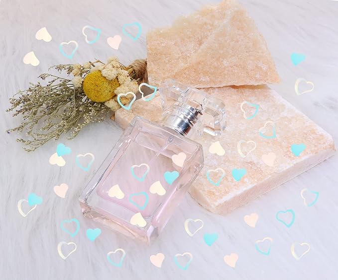 ONLYKXY 1200Pcs Love Heart Shaped Confetti, Table Wedding Decoration, Glitter Confetti for Wedding Party (Clear Shiny)