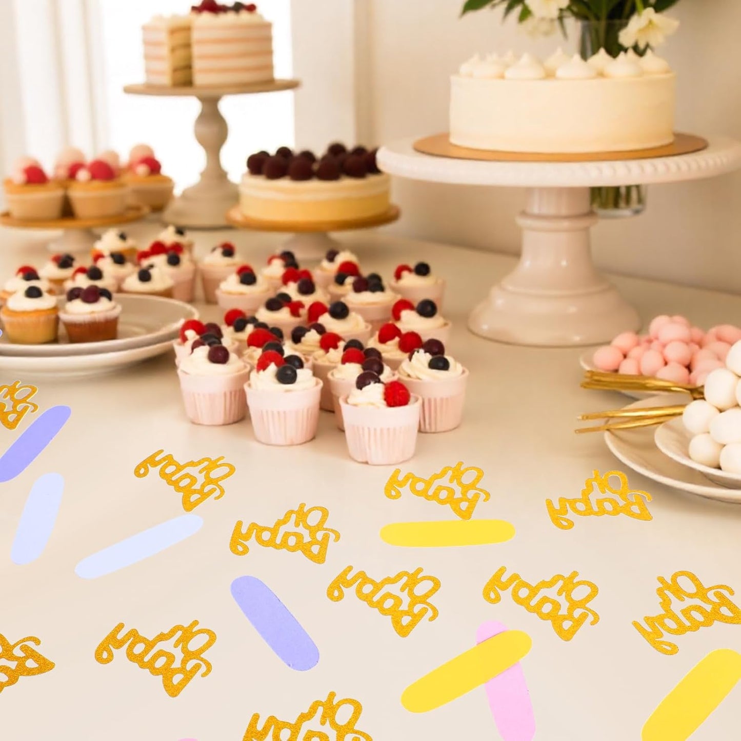 350 Pieces Baby Confetti Sprinkles, Donut Table Confetti Colorful Rainbow, Table Scatter for Kids Adult Party Baby Shower Decorations