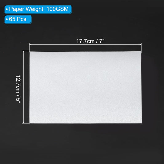 PATIKIL 65 Sheets Vellum Paper 5x7, Vellum Paper Printable Translucent Paper 100GSM for Invitations Printing, Silver Tone